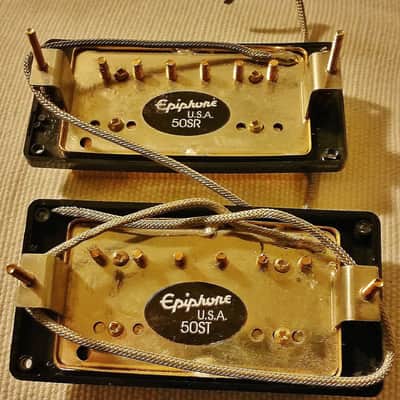 Epiphone Elitist (Gibson) 50s Gold pickup set 50ST/50SR 490T/490R Alnico 5 humbuckers image 2