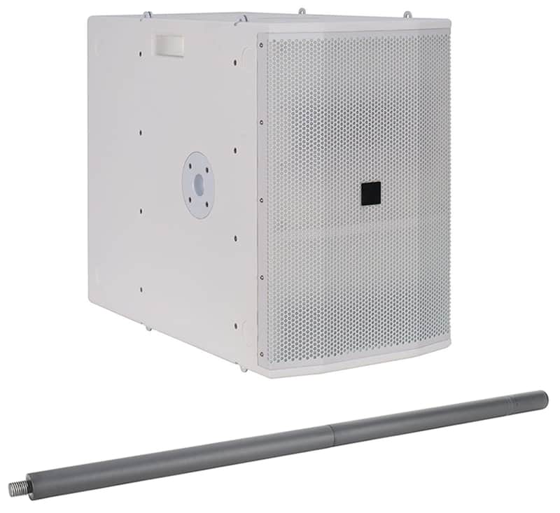 Avante Audio Imperio SUB210W Dual 10" 700W Active DJ PA Subwoofer in White+Pole image 1