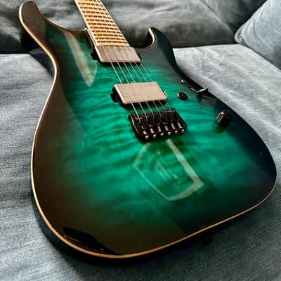 ESP E-II M-II NT Black Turquoise Burst image 1