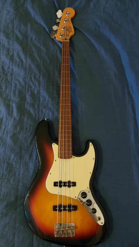 Fender MEXICO Jazz Bass Fretless with Rosewood Fingerboard 2009 - 2016 - Black image 1