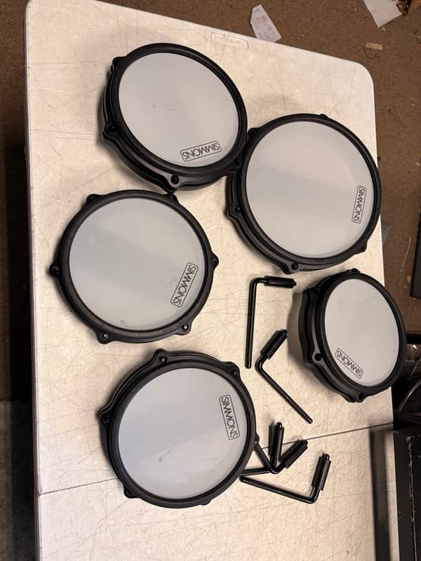 Simmons  Set of 5 electric drum pads, one 10, four 8’s titan 50 with L rods image 1