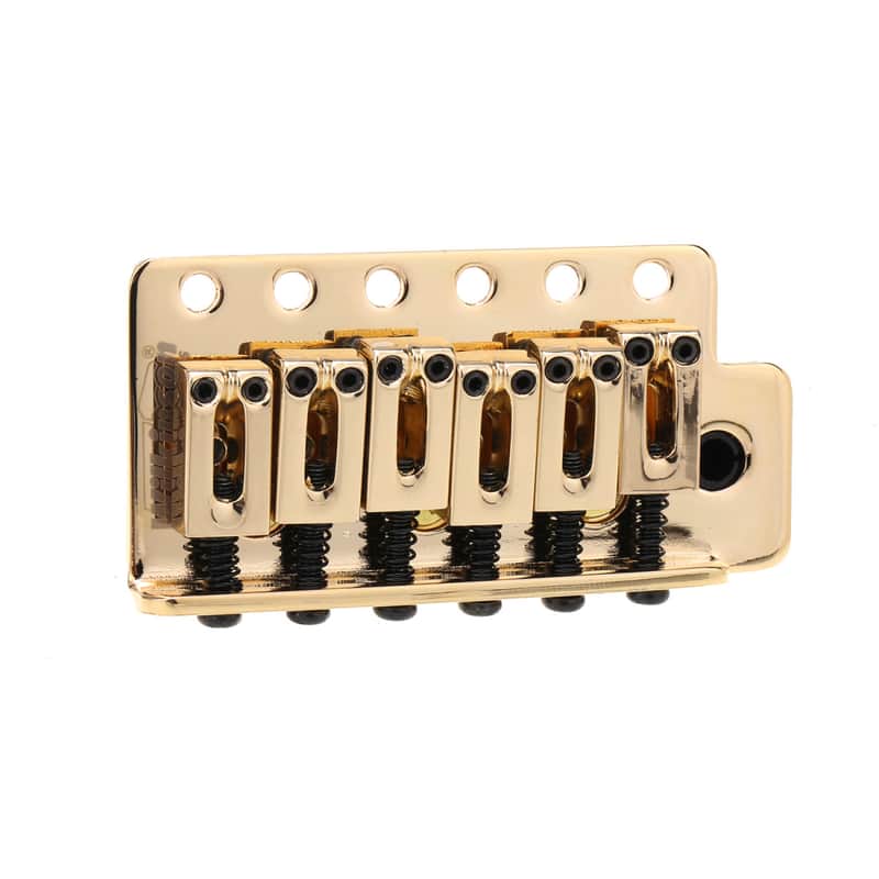 Wilkinson 52.5mm(2-1/16 inch) Full Block Strat Tremolo Bridge Pop-In Arm 6 Screws Gold image 1