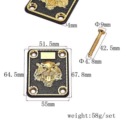 Strat Tele Style Guitar Gold Neck Plate with String Trees Retainers image 5
