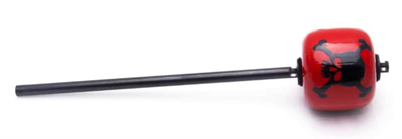 Danmar - 778BSK - R/T 69 Bass Drum Beater - Red Wood Ball, Black Shaft - Black Skull image 1