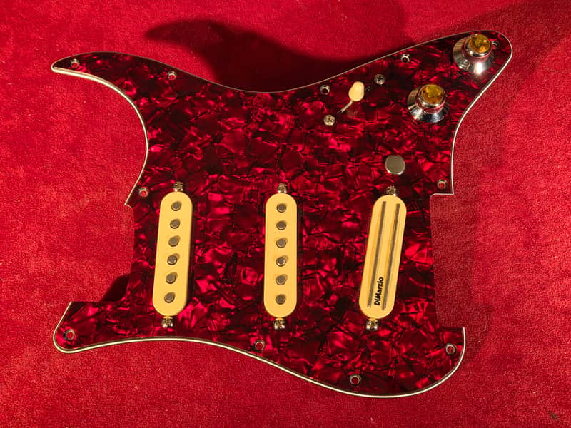 Loaded DiMarzio SSS Pickguard Red Tortoise Shell w/ CTS Push-Pull Pot- DP402 Virtual Vintage Blues & DP226 BC2 Billy Corgan Hot Rails image 1
