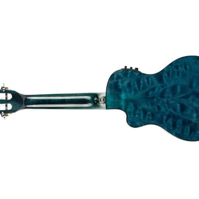 Lanikai QMBL-CEC Quilted Maple Blue Stain Concert Acoustic-Electric Ukulele image 3