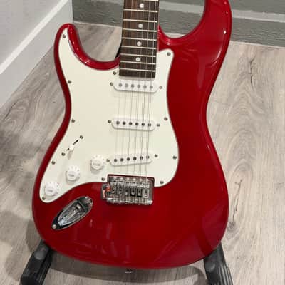 2006 Lefty SX Guitar Standard Series Strat Metallic Red WITH Amp + Accessories image 1