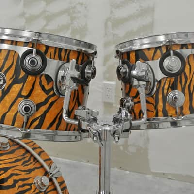 DREAM SET! DW USA 22/10/12/14 4 pc DRUM SET in TIGER MARINE PEARL! RM44 image 4