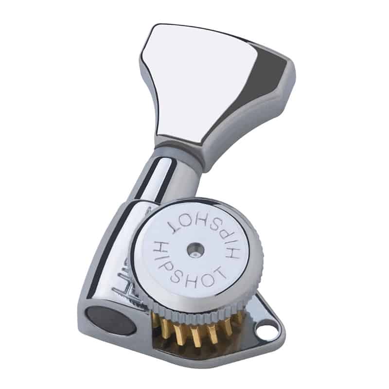 Hipshot 6K1GL0 Open Grip-Lock Guitar Machine Heads Set of 6 Inline - Chrome---chrome image 1