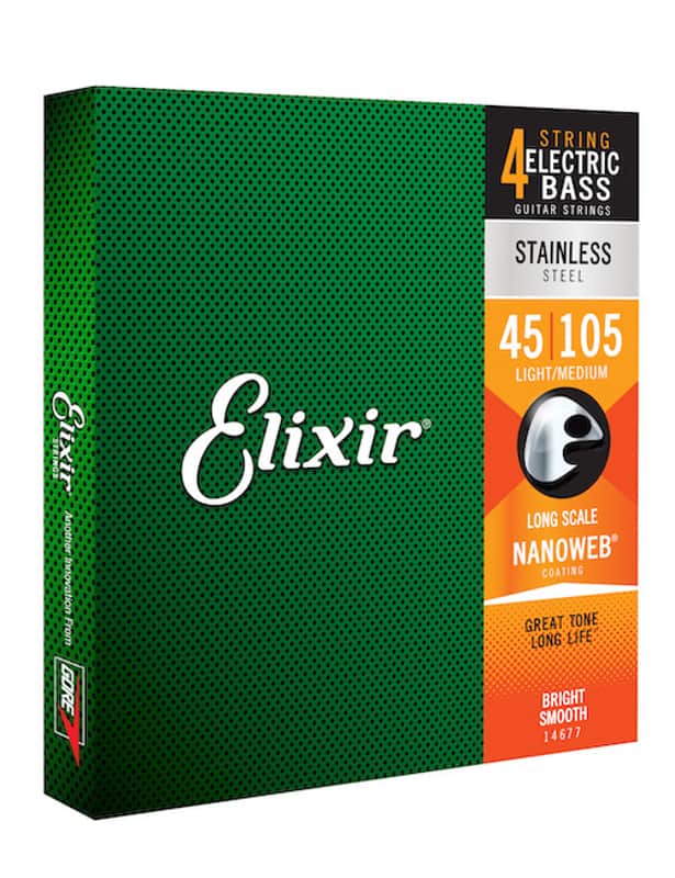 Elixir Stainless Steel Nanoweb Bass Guitar Strings; 45-105 image 1