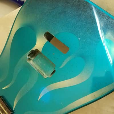 Chandler Super Strat Body And Neck - 80s? 90s? Blue Flame - Similar to Kramer or Jackson image 7