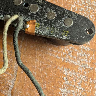 Fender Stratocaster Guitar Pickup Black Bottom Early 1960s 5.72K image 8