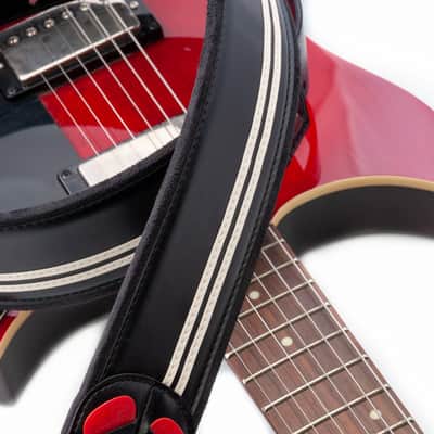 RightOn! Mojo Race-60 Guitar & Bass Strap made with Vegan Leather – Stylish and Comfortable - Black image 6
