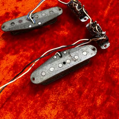 Original Fender Mustang Pickups 1972 1973 grey bottom with switches pickguard cover music master Duo sonic stratocaster image 5