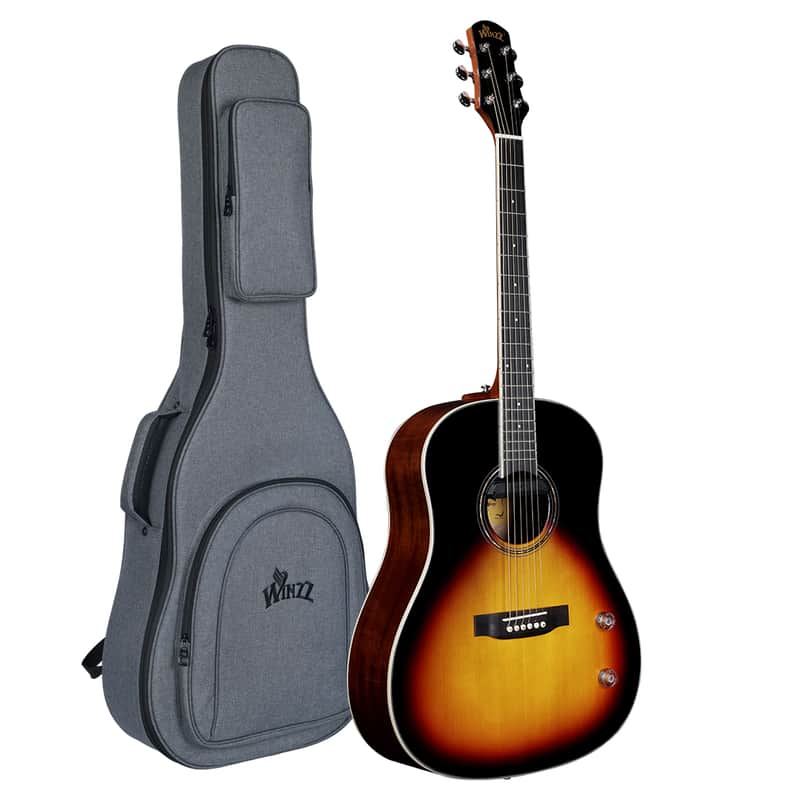 WINZZ AFM16E-SD Slope Shoulder Dreadnought Solid Spruce Acoustic Guitar with Retro EQ image 1