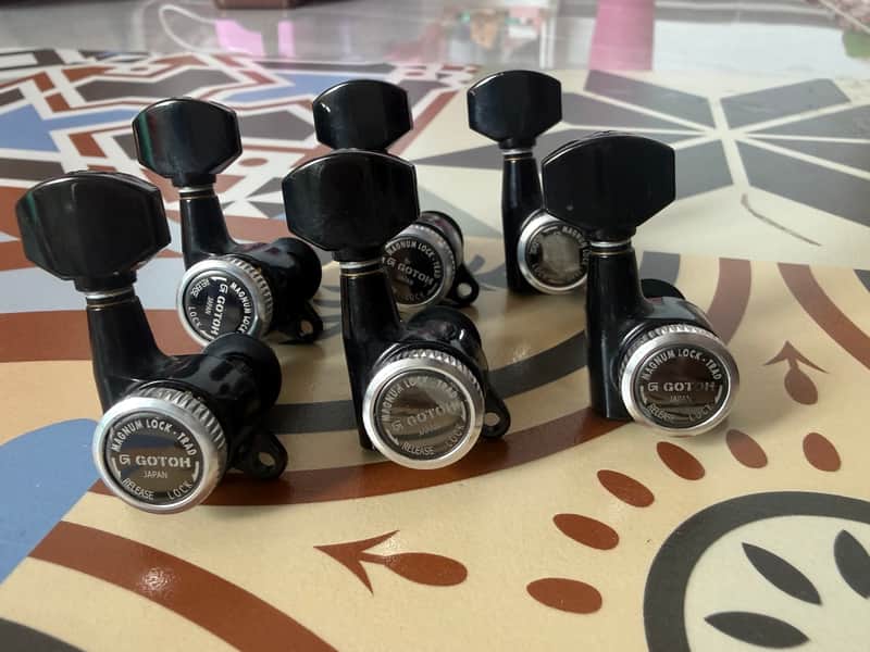 Gotoh Tuner 6 IN- Line Tuning Pegs Magnum Gotoh SG-381 in black image 1