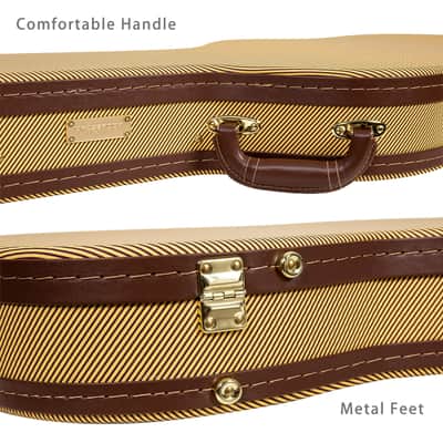 Crossrock Wood Case fits right-hand Precision Bass Style Guitars-Vinyl Tweed image 6