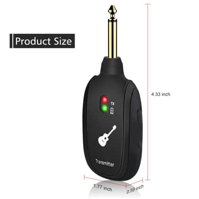 LEKATO UHF Wireless Guitar System Transmitter Receiver 4 Channel Rechargeable image 4