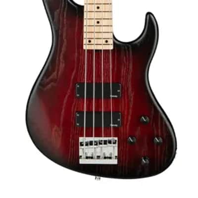 Sadowsky MetroLine 24-Fret Modern Bass-Swamp Ash Body-4 String-Burgundy Burst Transparent Satin image 2