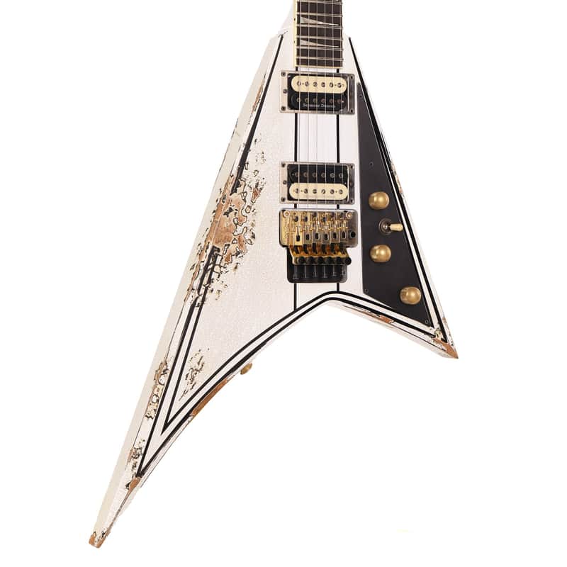Jackson Custom Shop RR Rhoads Nitro Tour Relic White with Black Pinstripes image 1