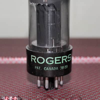 ROGERS 6V6GT CANADA VT-107 BLACK PLATE O GETTER TEST NOS++ VINTAGE 1959 image 1