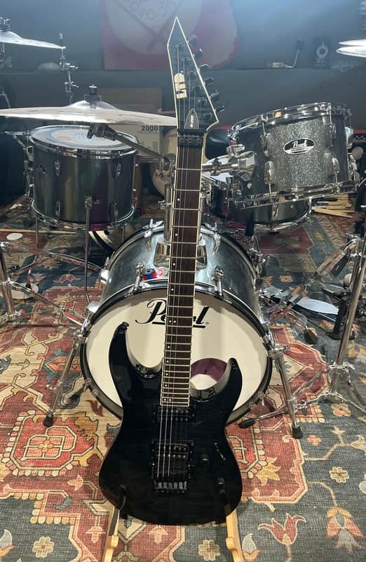 ESP LTD M-200FM Electric Guitar - See Thru Black image 1