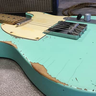 USA Relic Tele Style Electric Guitar Road Worn Surf Green by Nate's Relic Guitars image 6