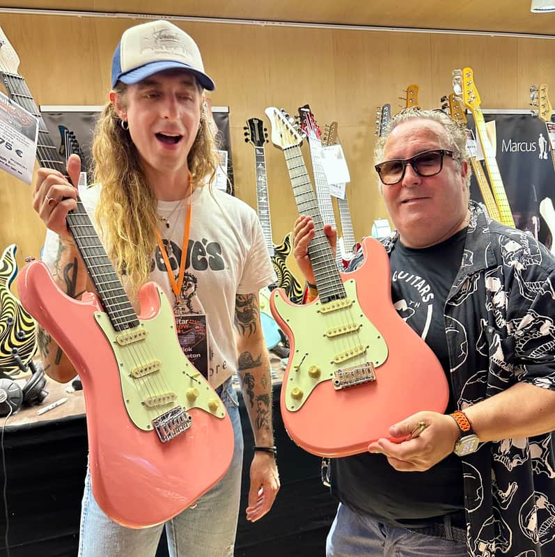 Schecter Nick Johnston Traditional LH SSS Signed by Nick (Lefty/Zurdo) SUPER EXCLUSIVE - Atomic Coral Pink Shell image 1