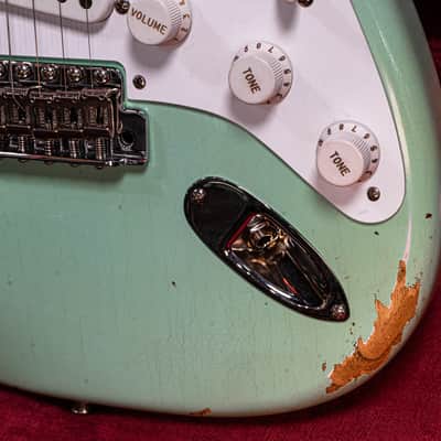 Fender CS 70th Anniversary 1954 Strat Relic 1-P QMN SFA Limited Fat 2025 - Super-Faded Aged Surf Green image 10