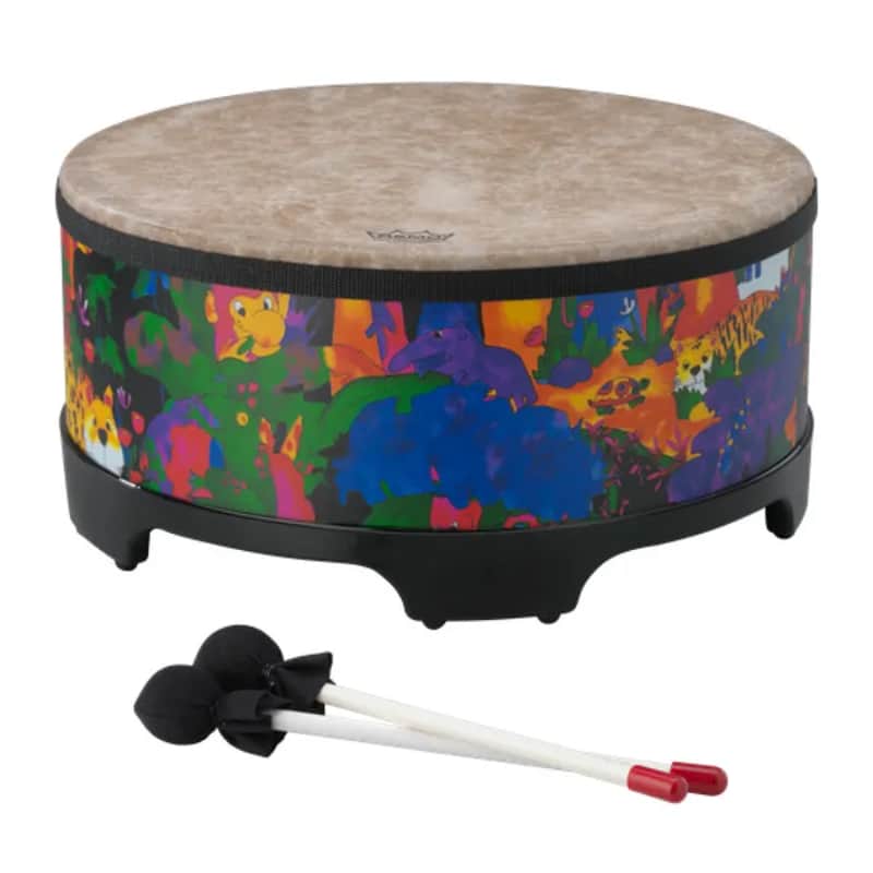 Remo Kids Percussion Gathering Drum 22x8" 2010s - Fabric Rain Forest image 1