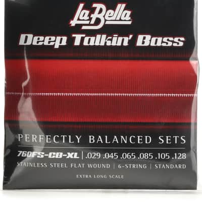 La Bella 760FS-CB-XL Deep Talkin' Bass Flatwound Bass Guitar Strings - .029-.128 Standard Extra Long Scale 6-string image 1