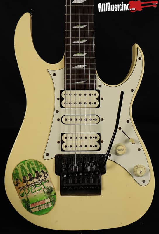 Ibanez Steve Vai Owned Signed JEM Universe 7-String White Electric Guitar w/ OHSC image 1