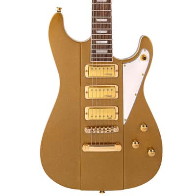 Vintage Electric Guitar JDV36 Joe Doe 'Gas Jockey' Sparkling Gold Sand + Case image 5