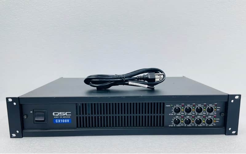 QSC CX108V 8-Channel Commercial Power Amplifier 2010s - Black image 1
