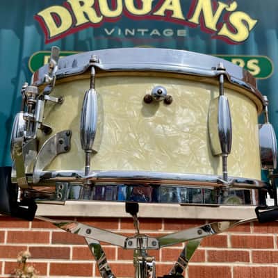 1950s Slingerland Radio King Drum Set White Marine Pearl 20/13/16 w/ 5.5x14 Snare image 16