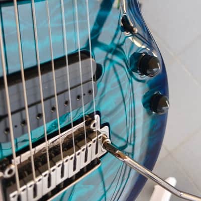Sterling MAJ270X QM John Petrucci Signature Majesty DiMarzio 2020 - 2024 - Cerulean Paradise image 3