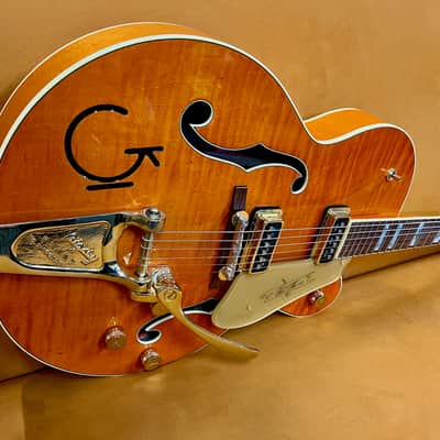 Gretsch G6120T-55 Vintage Select '55 Chet Atkins Hollow Body with Bigsby 2016 - Present - Vintage Orange Stain image 3
