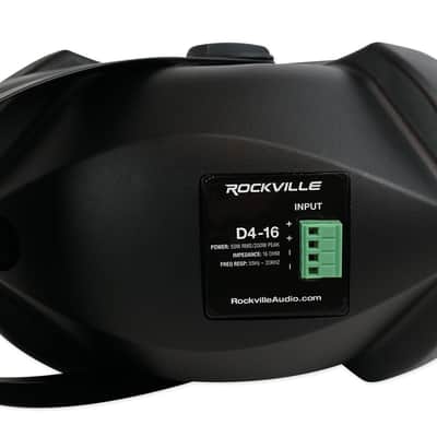 4 Rockville D4-16 Black Dual 4" 16 Ohm Commercial/Restaurant Wall Mount Speakers image 13