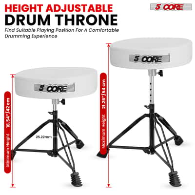 5 Core Drum Throne 3" Padded Drum Seat Height Adjustable Drumming Chair for Practice and Performance image 3
