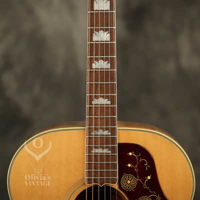 1962 Gibson J-200 Natural/BLONDE with highly figured flame maple back + sides image 4