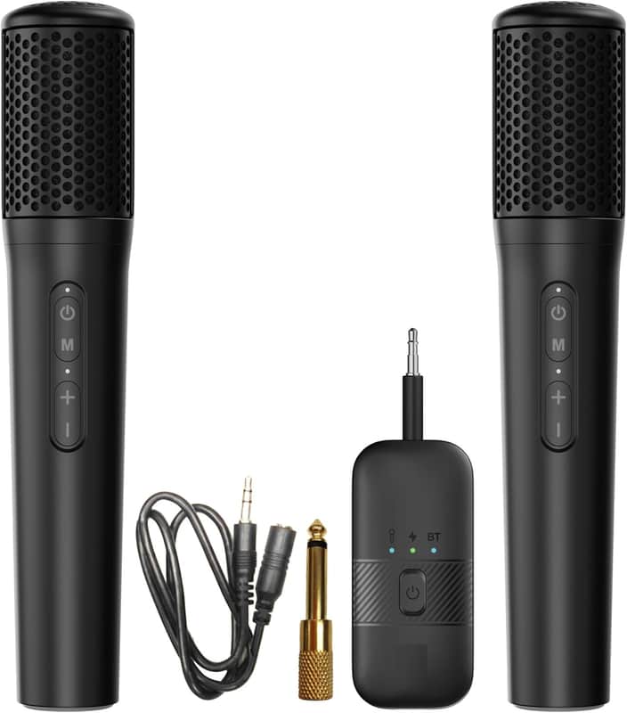 Wireless Microphones System,Dual Handheld Microphone with Rechargeable Receiver, for Karaoke, Speech, Wedding, Church, PA System,Outdoor Events,Party Gifts image 1