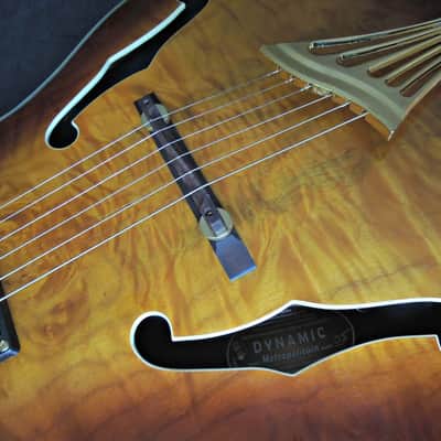 DYNAMIC Metropolitain VSB - Custom Thinline ES Jazz Guitar Exotic Amboyna Burl Top, Ebony Board image 7