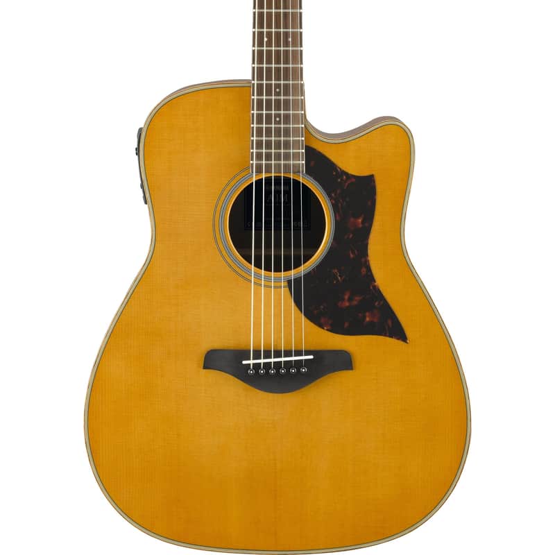 Yamaha A1MVN Folk Cutaway Acoustic Electric Guitar in Vintage Natural image 1