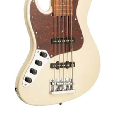 Sadowsky MetroExpress 21-Fret Vintage J/J Bass, Morado Fingerboard, Lefthand, 5-String - Solid Olympic White High Polish image 4
