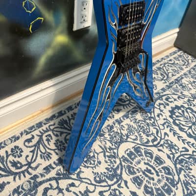 Dean Buddy Blaze ML Dimebag limited edition 1 of 300 2008 - Blue with Chrome Flame Design image 7