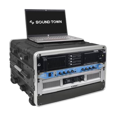 STRC-A6UT | Lightweight and Compact 6U PA/DJ ABS Road Case w/ 5U Rack Space, 19” Depth, Retractable Handle, Wheels and Heavy-Duty Latches image 1