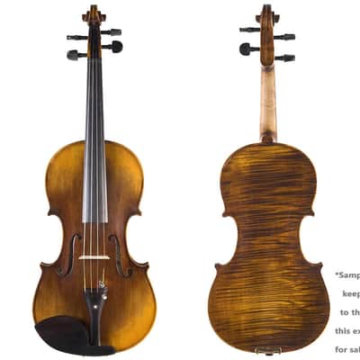Cecilio 4/4 Advanced Level Violin Featuring Aged 7+ Years - Solid Spruce Top Highly Flamed One-Piece Maple Back and Sides All-Ebony Components, Independent Fine-Tuners, Brazilwood Bows, Hand-Rubbed Oil Finish... image 1