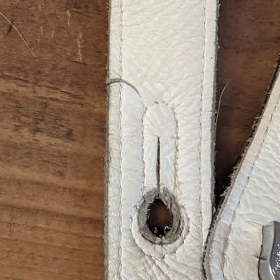 Levy's Leather Guitar Strap 2.5" White With Locks As Pictured NICE Strap! image 6