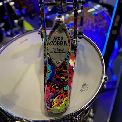 Tama HP900RMPR Einzelpedal Iron Cobra Rolling Gilde Psychedelic Rainbow - Drum Pedal image 3