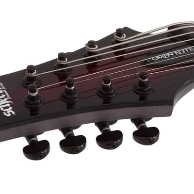 Schecter Omen Elite-8 MS Lefty Guitar Black Cherry Burst image 3